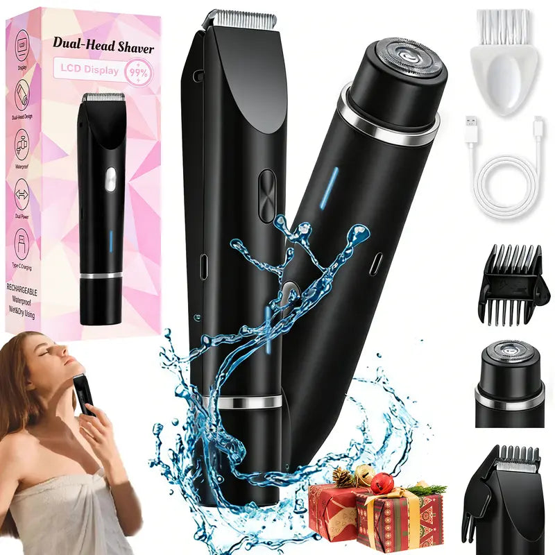 Women’s 2-in-1 Electric Shaver & Trimmer – Titanium-Ceramic Dual Grooming for Smooth Full-Body Care