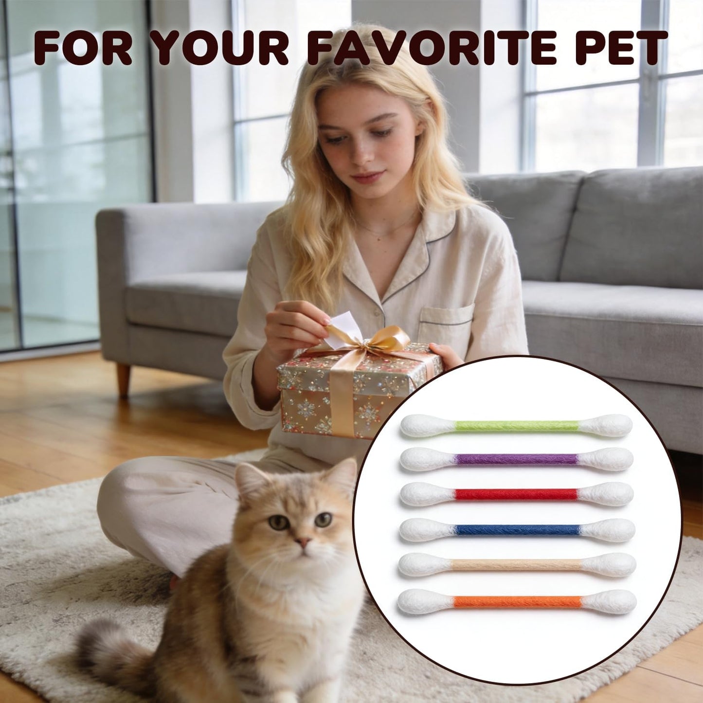 Cat Toy - Giant Q-Tip Design For Endless Play & Boredom Relief