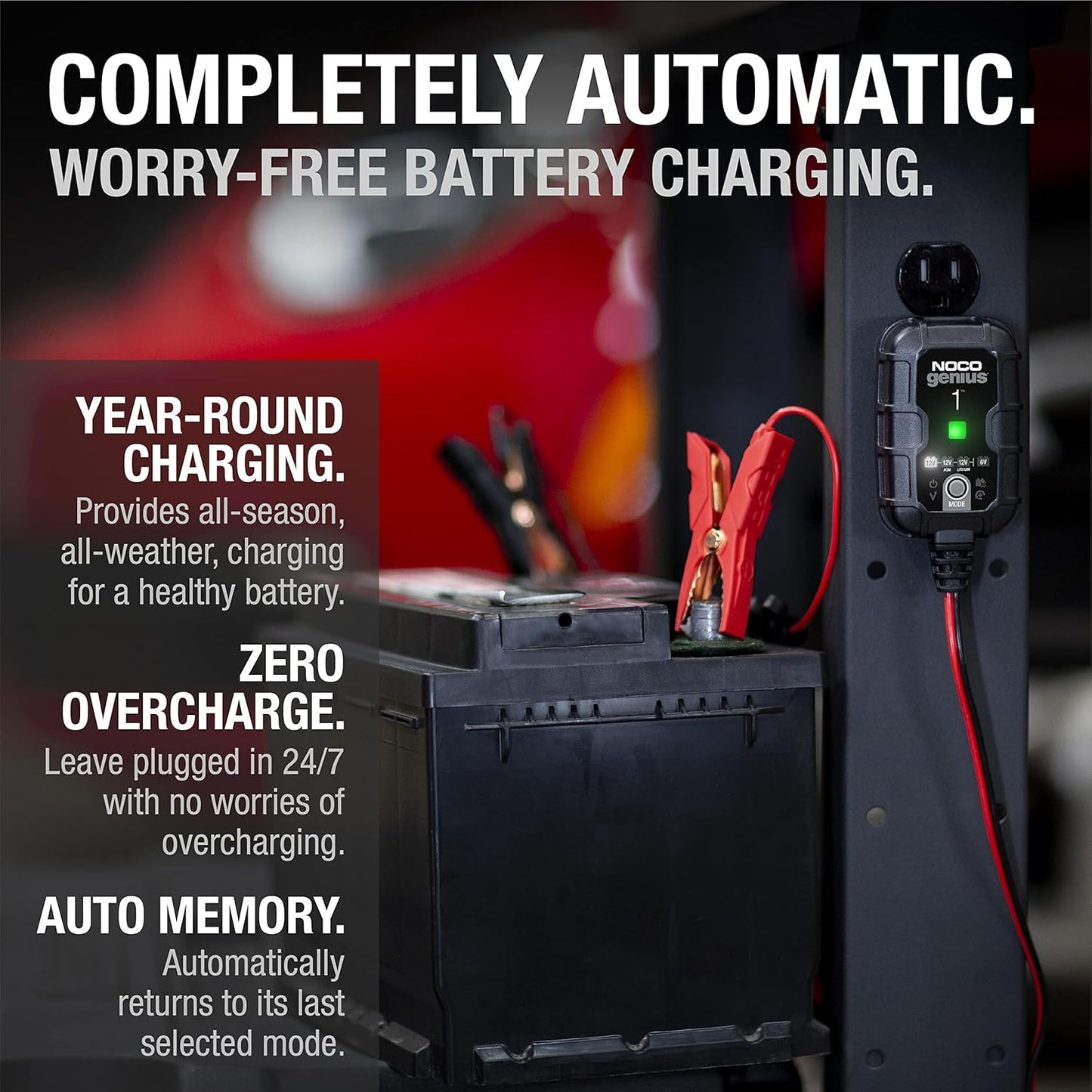 1A Smart Battery Charger & Maintainer (6V & 12V)