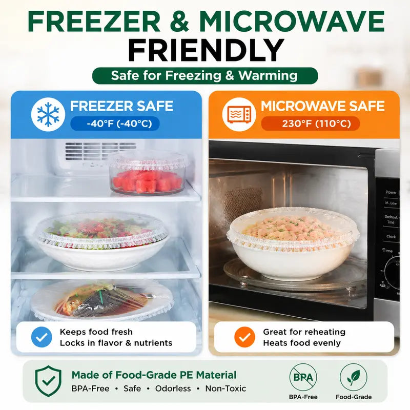 Stretch Food Covers - Elastic Fit Design For Quick Food Storage