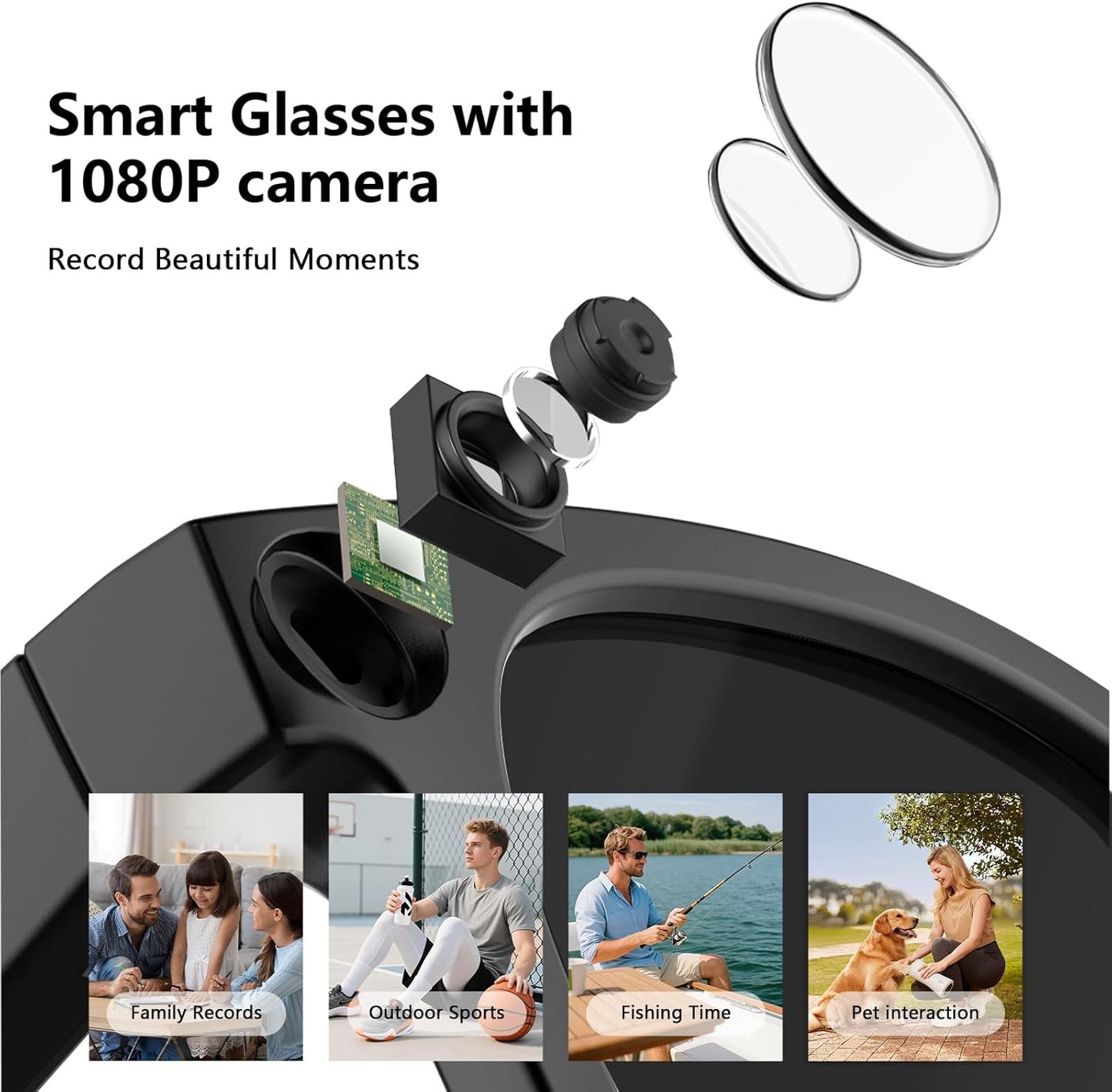 AI Smart Glasses: 8MP 4K Video Recording & Real-Time Translation (160+ Languages)