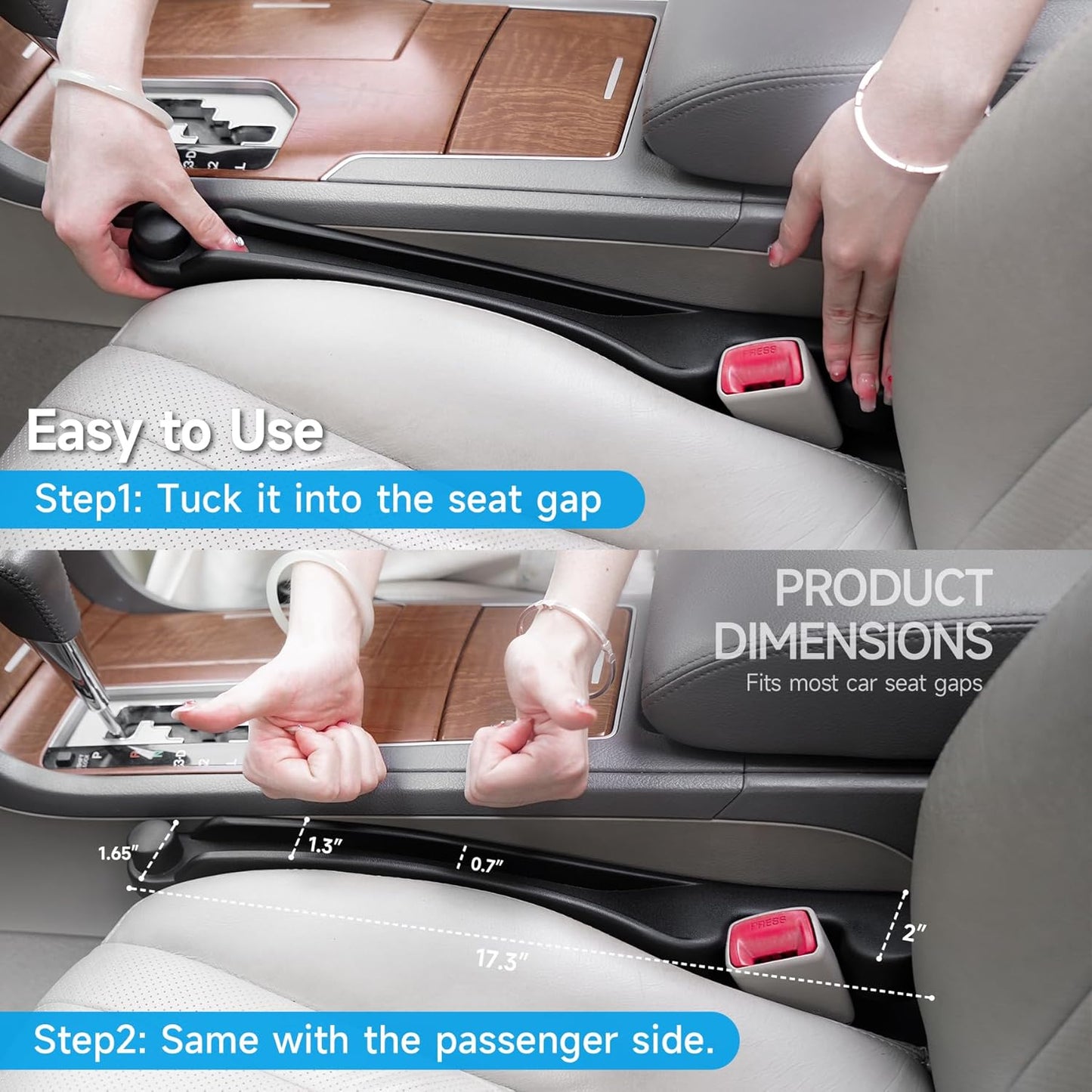 Car Seat Gap Filler Organizer - Anti-Drop Insert Design For Blocking Lost Items & Creating Instant Car Storage