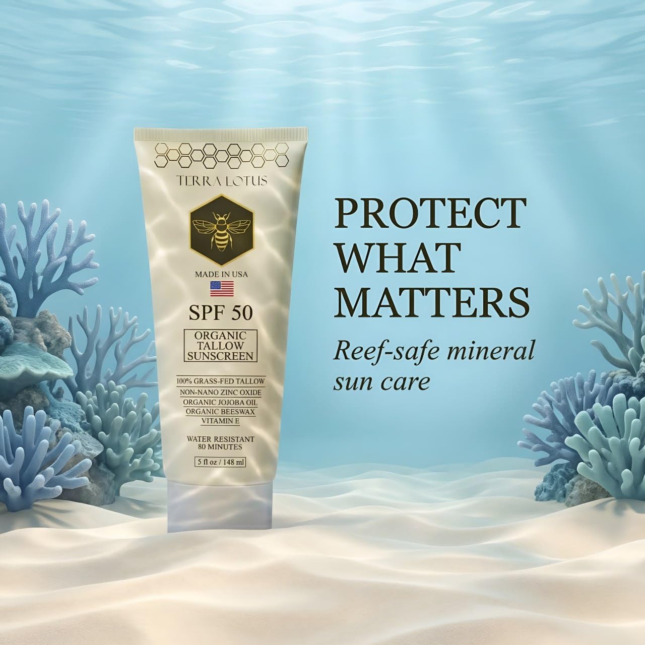 The Safest 100% Organic Tallow Sunscreen SPF 50