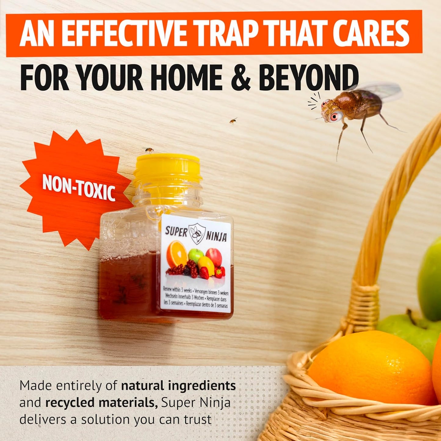 Eco-Friendly Fruit Fly & Gnat Trap – Catches 90%+ in 24 Hours