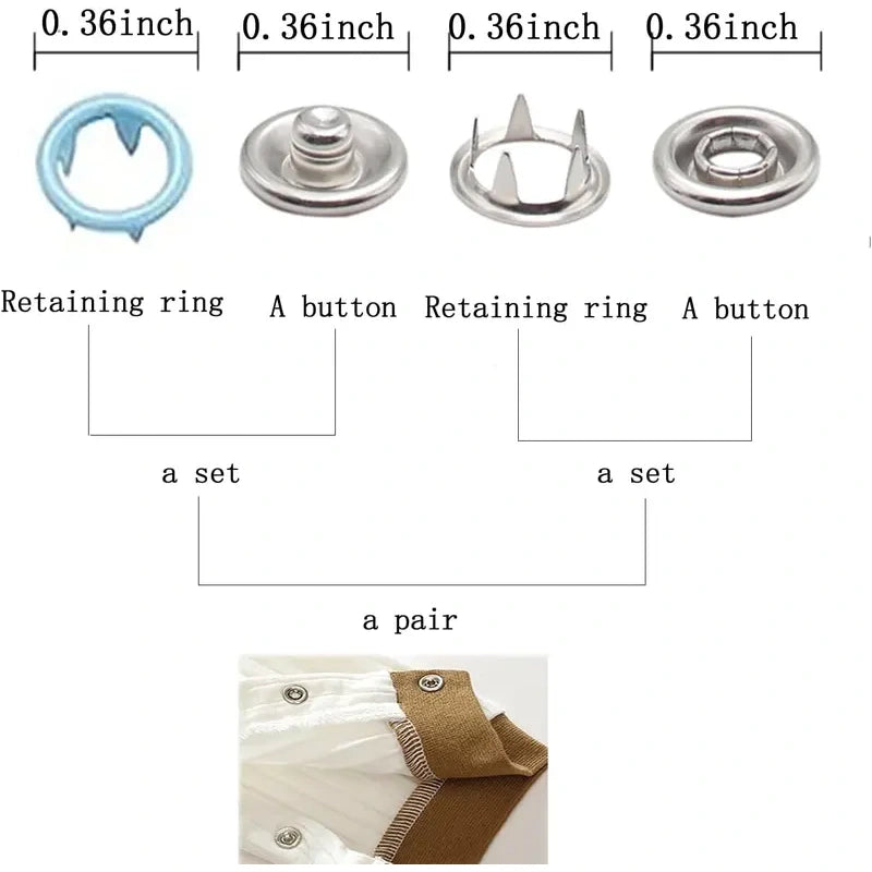 Snap Button Repair Kit - No-Sew Clothing Fix System For Instant Garment Restoration