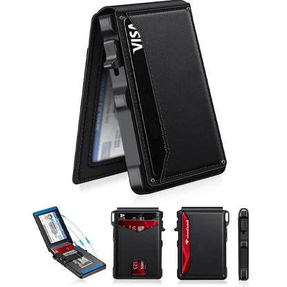 Ditch the Bulk: Minimalist Pop-Up Wallet with Built-In Money Clip & Full RFID Protection