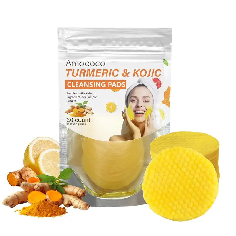Brightening Cleansing Pads - Turmeric & Kojic Acid Formula For Fresh-Looking Glow