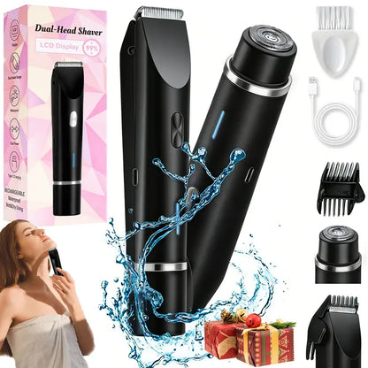 Women’s 2-in-1 Electric Shaver & Trimmer – Titanium-Ceramic Dual Grooming for Smooth Full-Body Care
