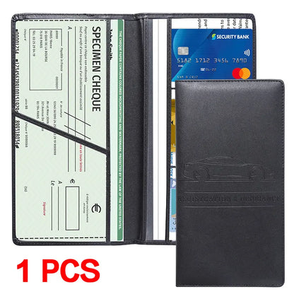 Car Document Holder - Magnetic Closure Organizer For Easy Access To Registration & Insurance Cards