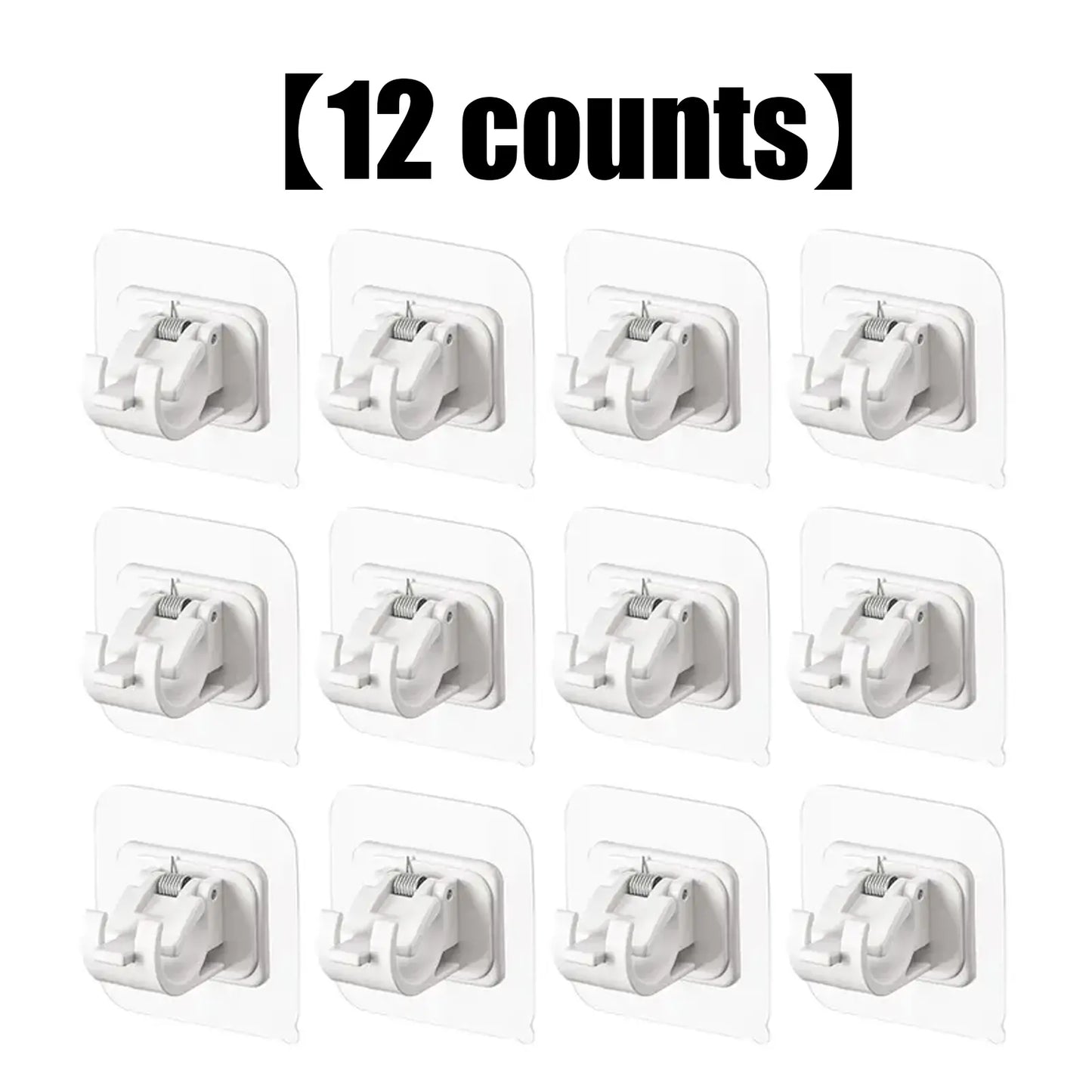 No-Drill Curtain Rod Brackets - Clear Adhesive Design For Easy Hanging