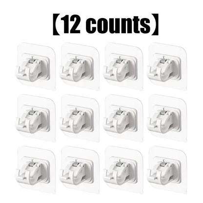 No-Drill Curtain Rod Brackets - Clear Adhesive Design For Easy Hanging