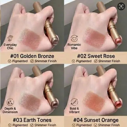 3-Color Eyeshadow Stick - One-Swipe Shimmer Glow For Effortless Eye Makeup