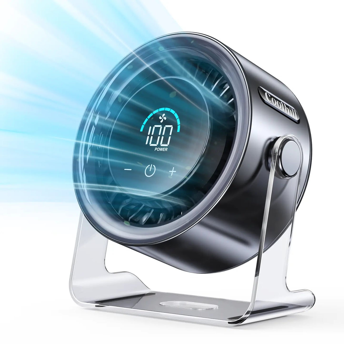 Turbo Desk Fan - 100-Speed Adjustable Airflow For Instant Personal Cooling