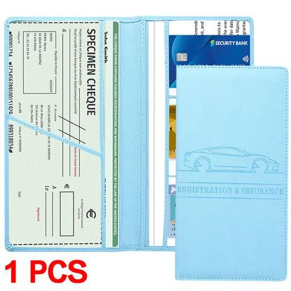 Car Document Holder - Magnetic Closure Organizer For Easy Access To Registration & Insurance Cards