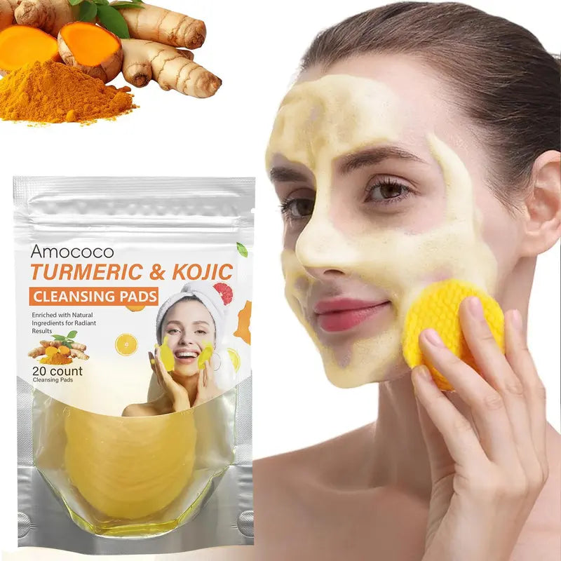 Brightening Cleansing Pads - Turmeric & Kojic Acid Formula For Fresh-Looking Glow