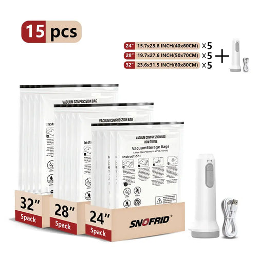 Cordless Vacuum Pump & Reusable Storage Bags Set