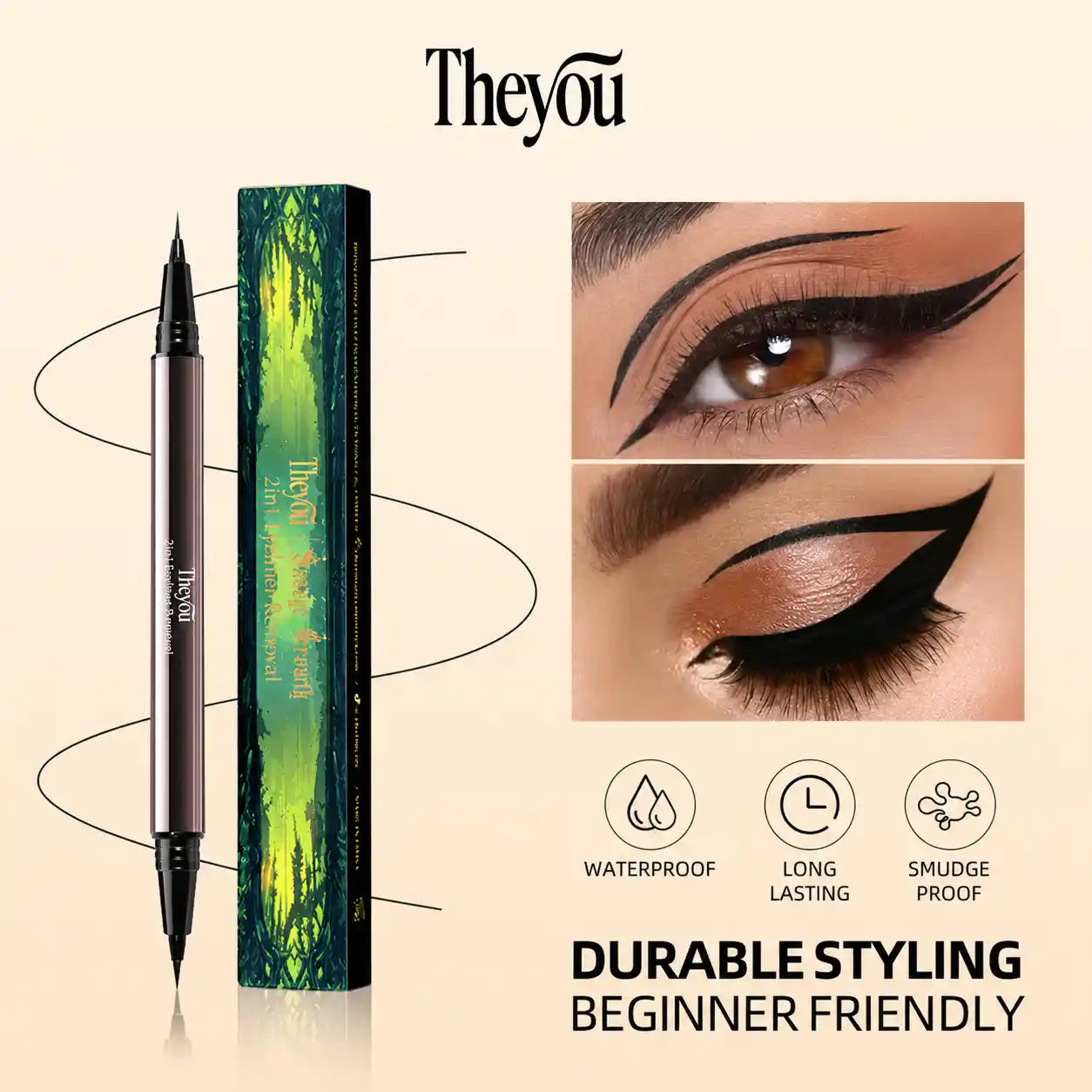 Dual Tip Liquid Eyeliner - 2-in-1 Precision Design For Effortless Eye Looks