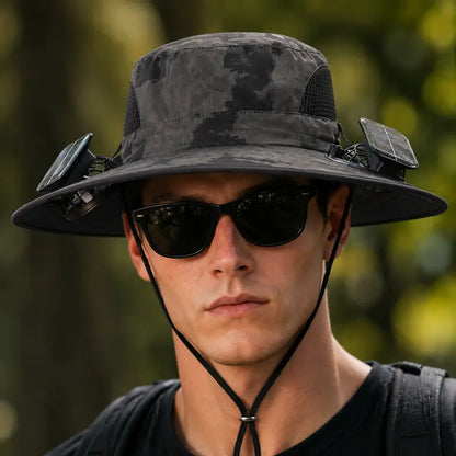 Solar Fan Hat - Dual Side Cooling Fans For Instant Outdoor Heat Relief