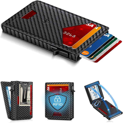 Ditch the Bulk: Minimalist Pop-Up Wallet with Built-In Money Clip & Full RFID Protection