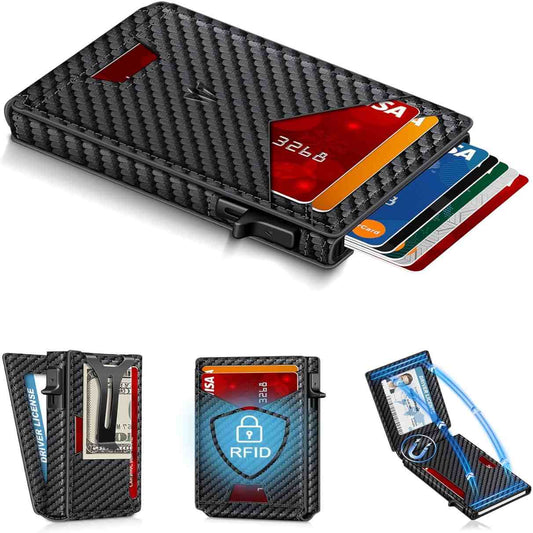 Ditch the Bulk: Minimalist Pop-Up Wallet with Built-In Money Clip & Full RFID Protection