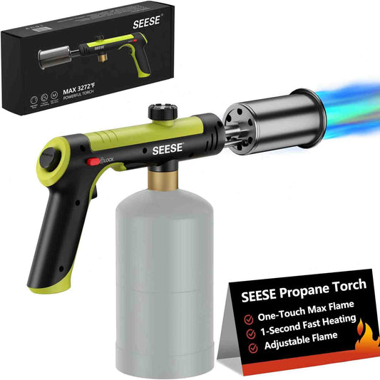 High-Power Utility Torch — One-Touch Ignition & Adjustable Flame for BBQ, Searing & Outdoor Fire Starting
