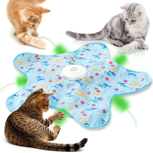 Interactive Cat Toy - Motion-Activated Hide & Seek Feather System For Indoor Cat Stimulation