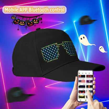 ED Rolling Display Baseball Cap - App-Controlled GIF, Image & Text Display For Instant Attention