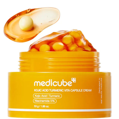 Capsule Brightening Cream - Kojic Acid & Turmeric Gel Capsules For Radiant-Looking Even Skin Tone