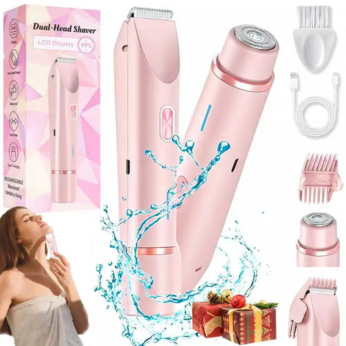 Women’s 2-in-1 Electric Shaver & Trimmer – Titanium-Ceramic Dual Grooming for Smooth Full-Body Care
