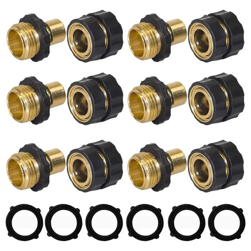 Garden Hose Quick Connectors - Leak-Resistant 3/4" GHT Fittings For Faster Watering