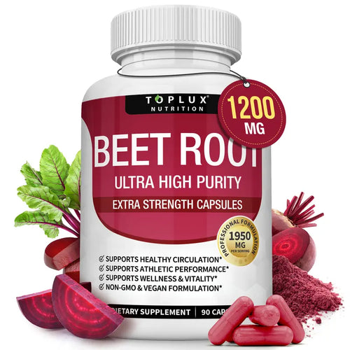 Beet Root Capsules - Nitric Oxide Support for Daily Energy, Circulation & Active Living