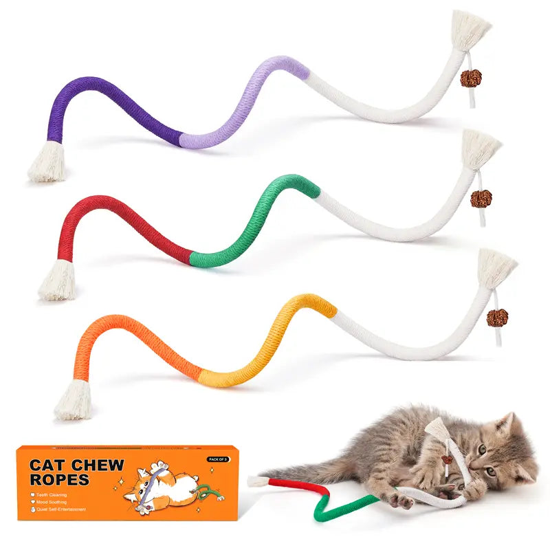 Cat Chew Rope Toy - Catnip Interactive Design For Happy Play & Healthy Chewing