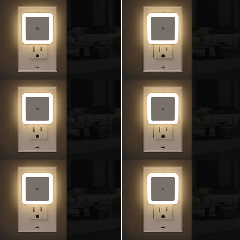 Plug-In Night Light 6-Pack - Auto Sensor Glow Frame For Safer Night Walks
