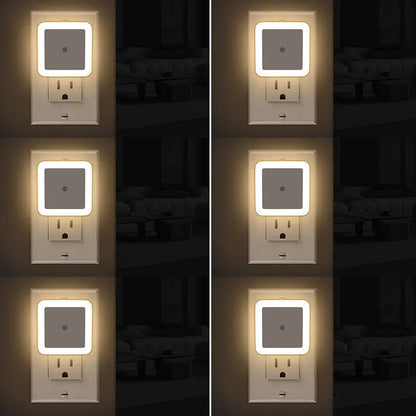 Plug-In Night Light 6-Pack - Auto Sensor Glow Frame For Safer Night Walks