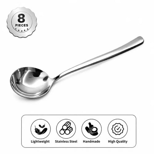 Stainless Steel Soup Spoon Set - Deep Round Bowl Design For Easier Everyday Meals