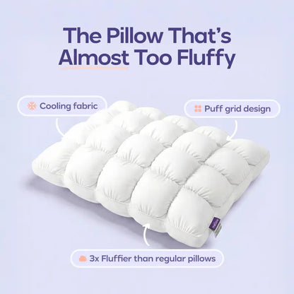 Quilted Puff Pillow – Soft Grid Design For Cloud-Like Sleep Comfort & Full Night Support