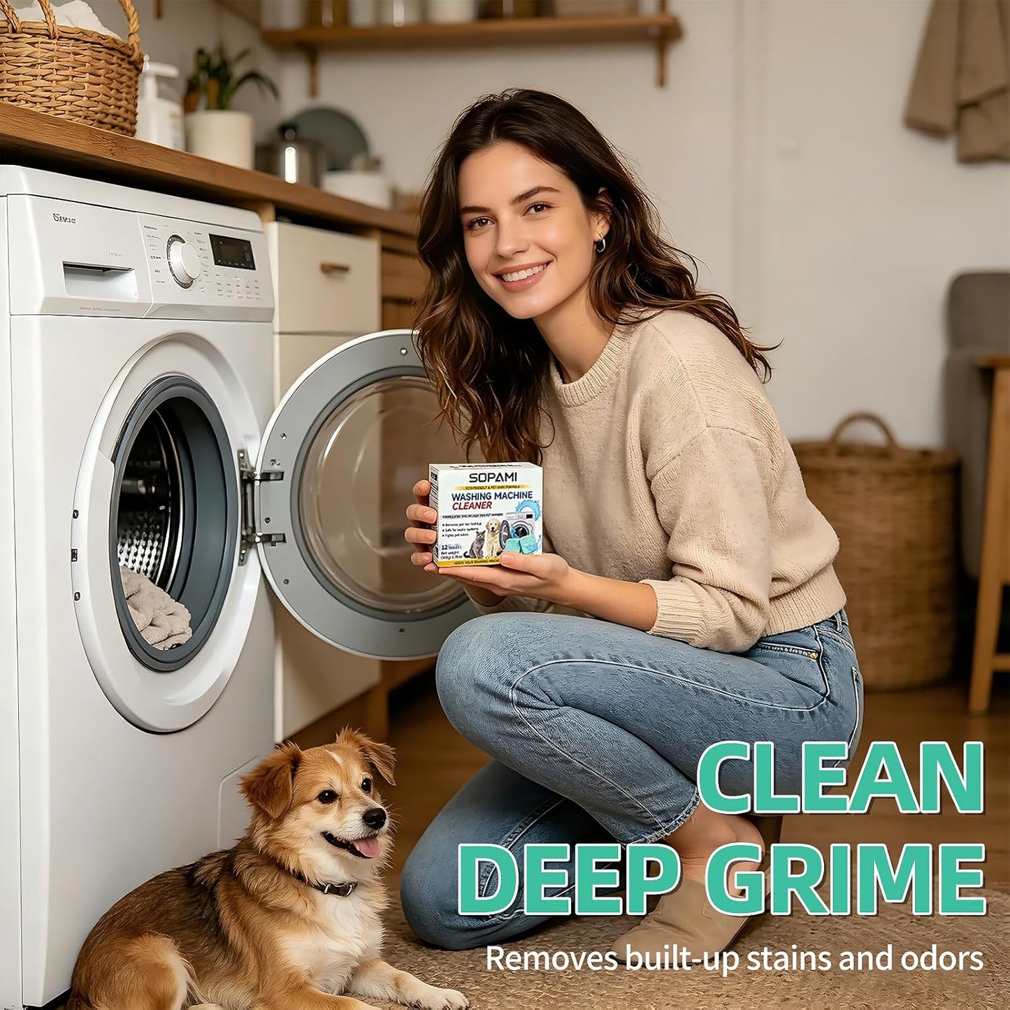 Washing Machine Cleaner Tablets - Oxygen-Activated Cleaning Formula For Deep Drum Odor & Grime Removal