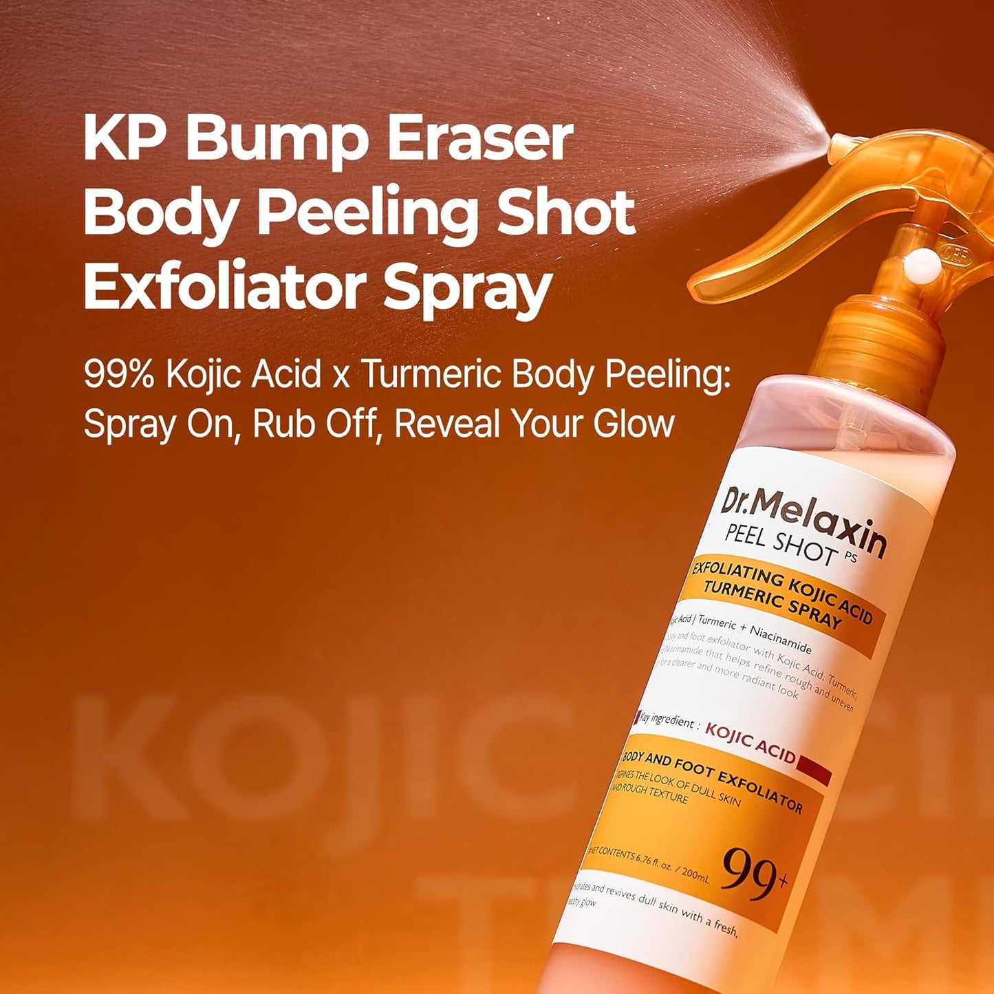 Body Peel Spray - Kojic Acid + Turmeric Formula For Smooth-Looking Skin
