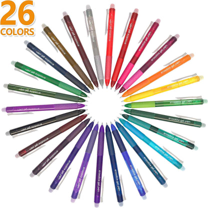 Erase Mistakes Instantly – 26 Color Gel Pens
