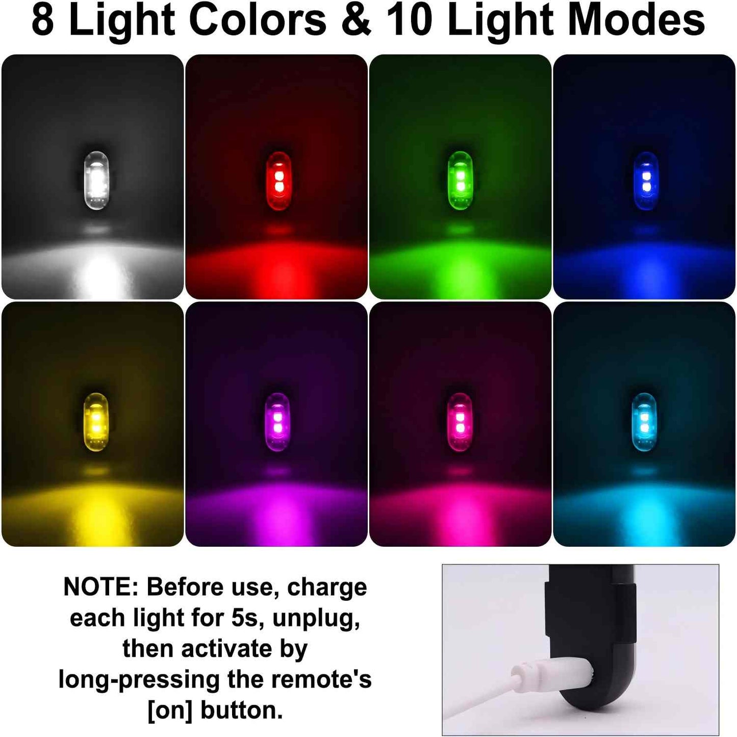 RGB LED Strobe Light Kit - Wireless Remote Multi-Mode Flashing For Night Riding Visibility & Safety Upgrade