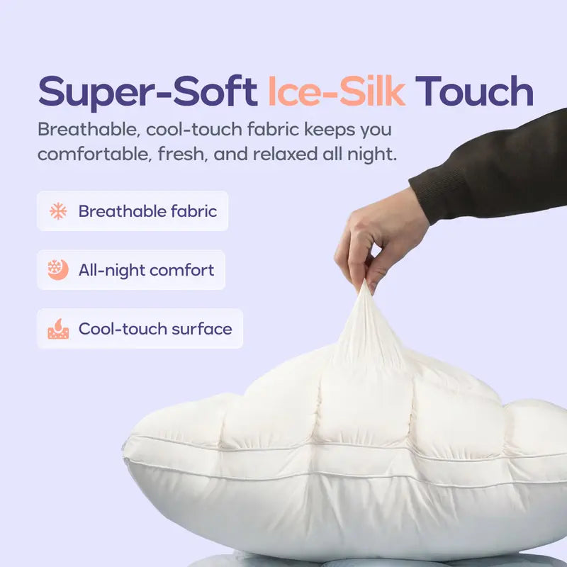 Quilted Puff Pillow – Soft Grid Design For Cloud-Like Sleep Comfort & Full Night Support