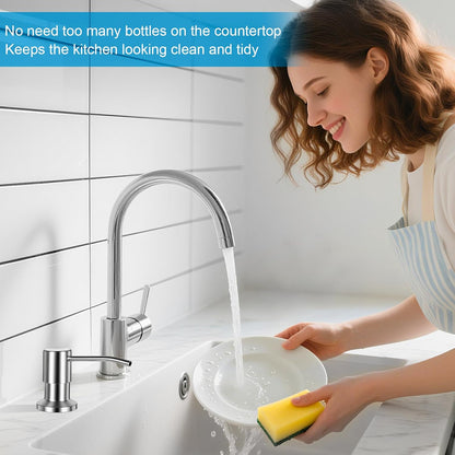 Sink Soap Dispenser - 39" Hidden Tube For A Cleaner Kitchen