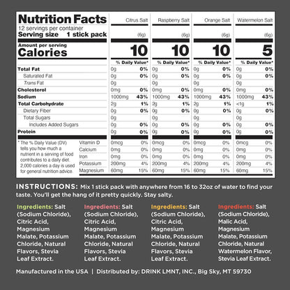 LMNT Zero Sugar Electrolytes - Variety Pack | Drink Mix | Now in a Jumbo 24-Pack