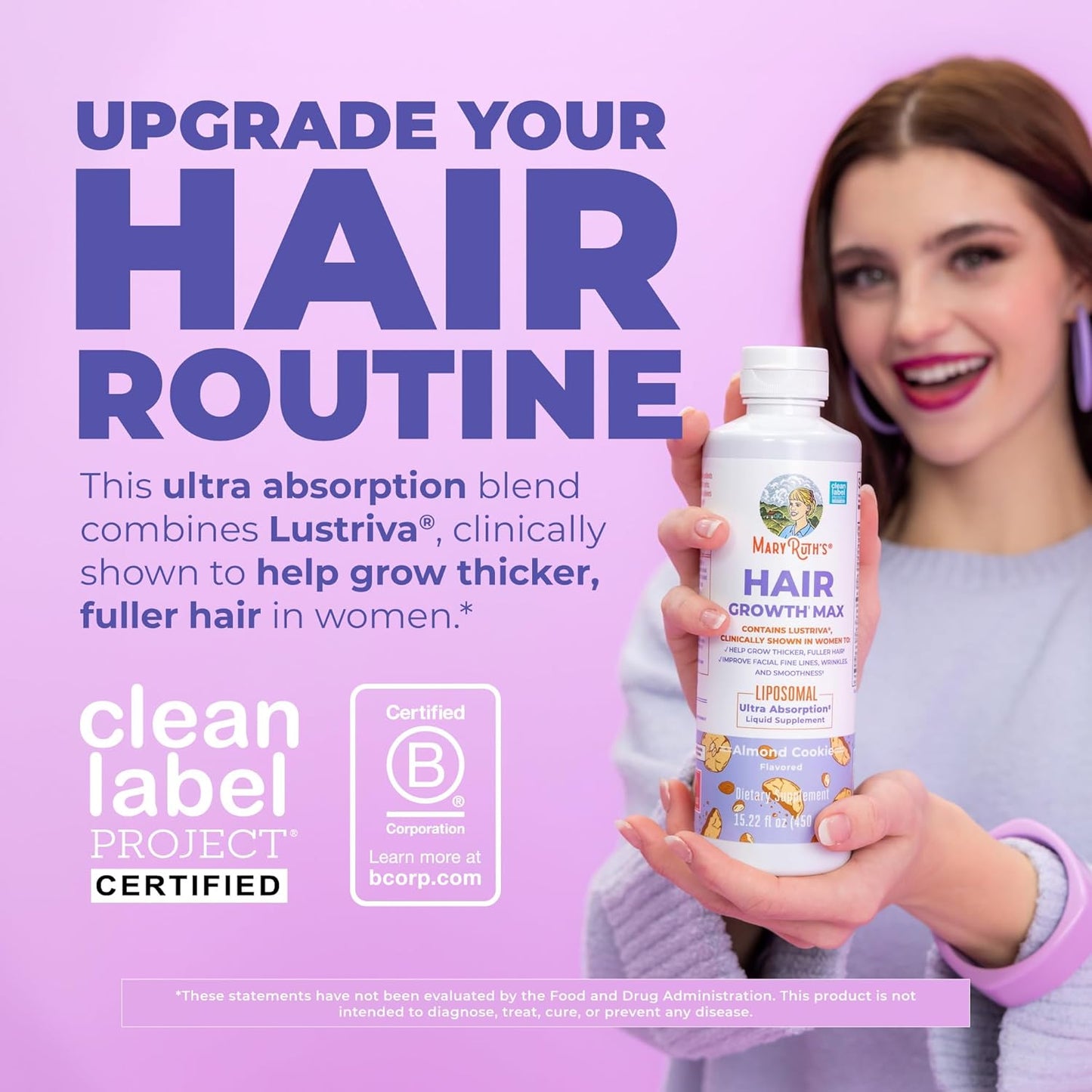 Hair Growth Support Liquid – Liposomal Nutrient Formula for Thicker, Fuller-Looking Hair & Healthy Scalp Support