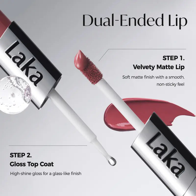 2-In-1 Lip Tint - Velvet Matte + Glossy Shine For Korean Glass Lip Looks