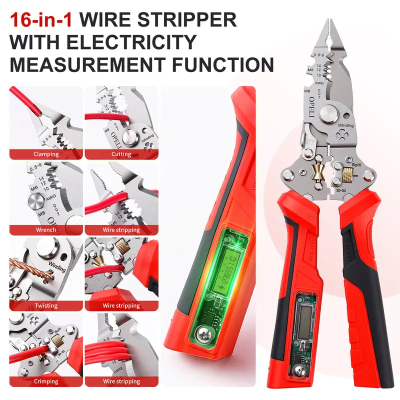 Wire Stripping Pliers – Multi-Function Cutting & Voltage Detection Tool For Safer Electrical Work