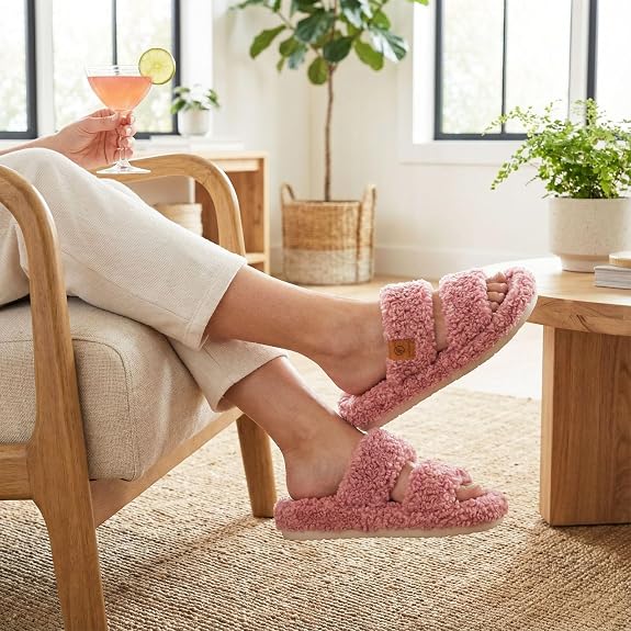 Slippers - Soft Memory Foam Cushioning For All-Day Cozy Home Comfort & Light Outdoor Wear
