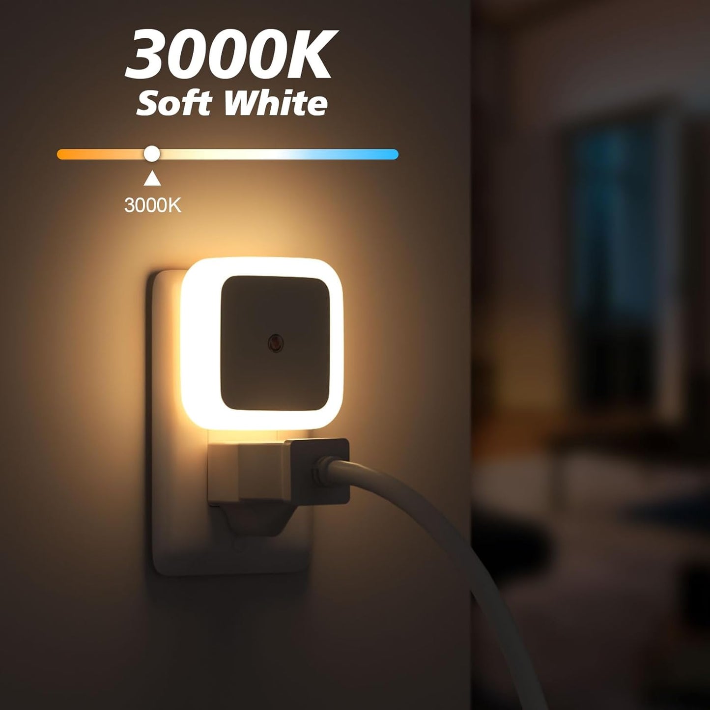Plug-In Night Light 6-Pack - Auto Sensor Glow Frame For Safer Night Walks