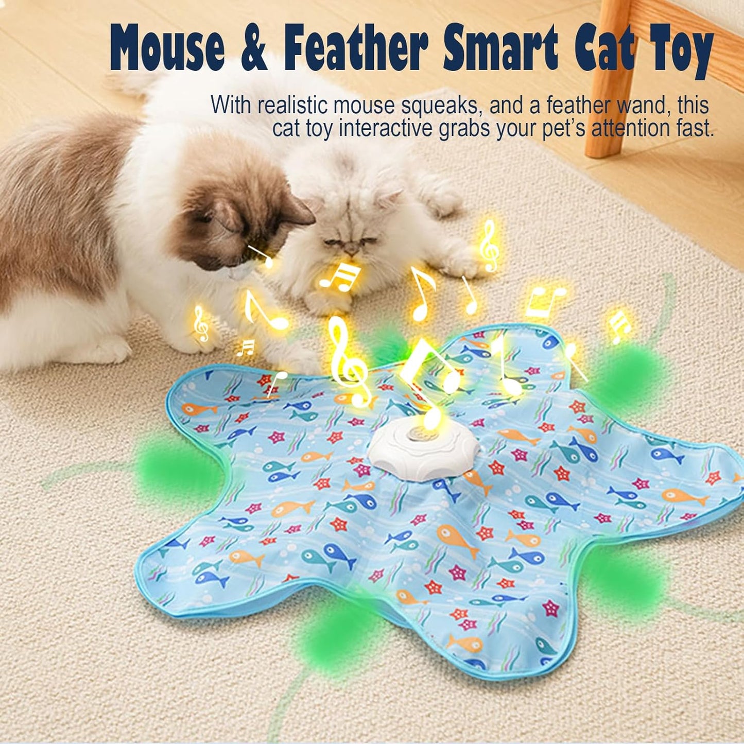 Interactive Cat Toy - Motion-Activated Hide & Seek Feather System For Indoor Cat Stimulation