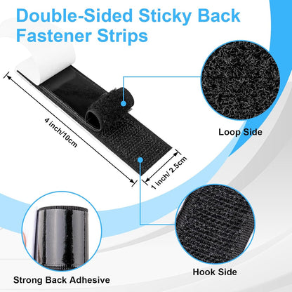 Heavy Duty Hook & Loop Strips - Strong Self-Adhesive Hold For Easy Organization